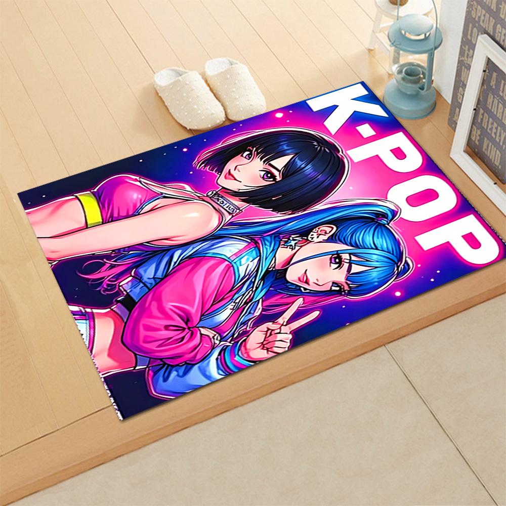 

Magical Girls In Neon Lights rug for living rooms, bedrooms, home décor, and as gifts. 40cmx60cm