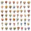60 Cartoon Advertisement White Bouquet Graffiti Stickers Personalized Decorative Guitar Notebook Suitcase DIY Waterproof Stickers