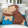 CCurious Cartoon GGeorge Cushion Cover Birthday Anniversary Gifts Double Sided Printed Zipper Cushion Cover Soft Skin Bedding