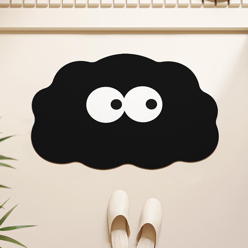 Cartoon Bathroom Non-Slip Floor Mat, Anti-Drop Diatom Mud Floor Mat, Quick-Drying Toilet Door Foot Pad, Diatom Mud