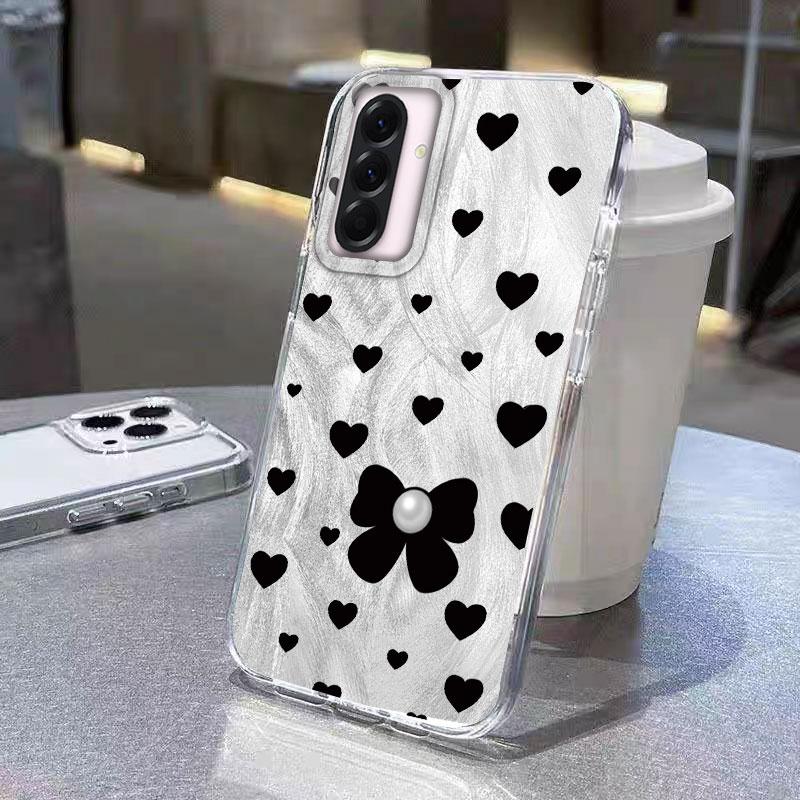 For Samsung Galaxy A56 A16 A26 A36 A06 A55 A35 A25 A15 A12 A32 A22 A14 A54 M22 M12 Luxury Butterfly Bow Print Laser Phone Case