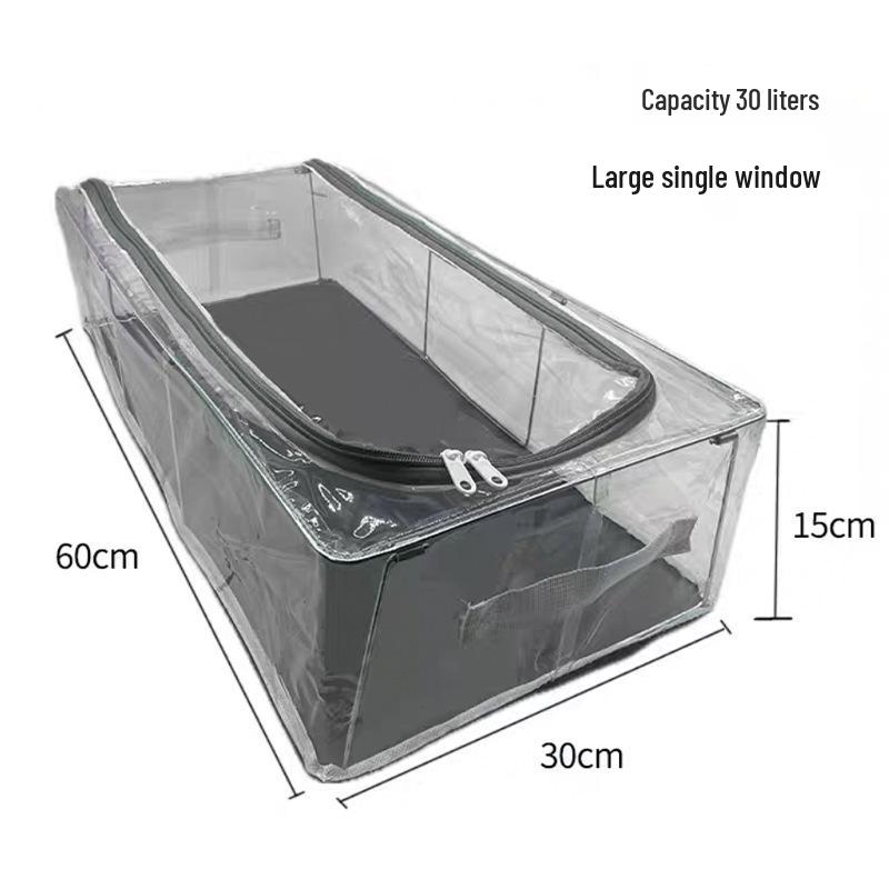 Under-Bed Transparent Shoe Storage Box with Steel Frame, Foldable & No-Install
