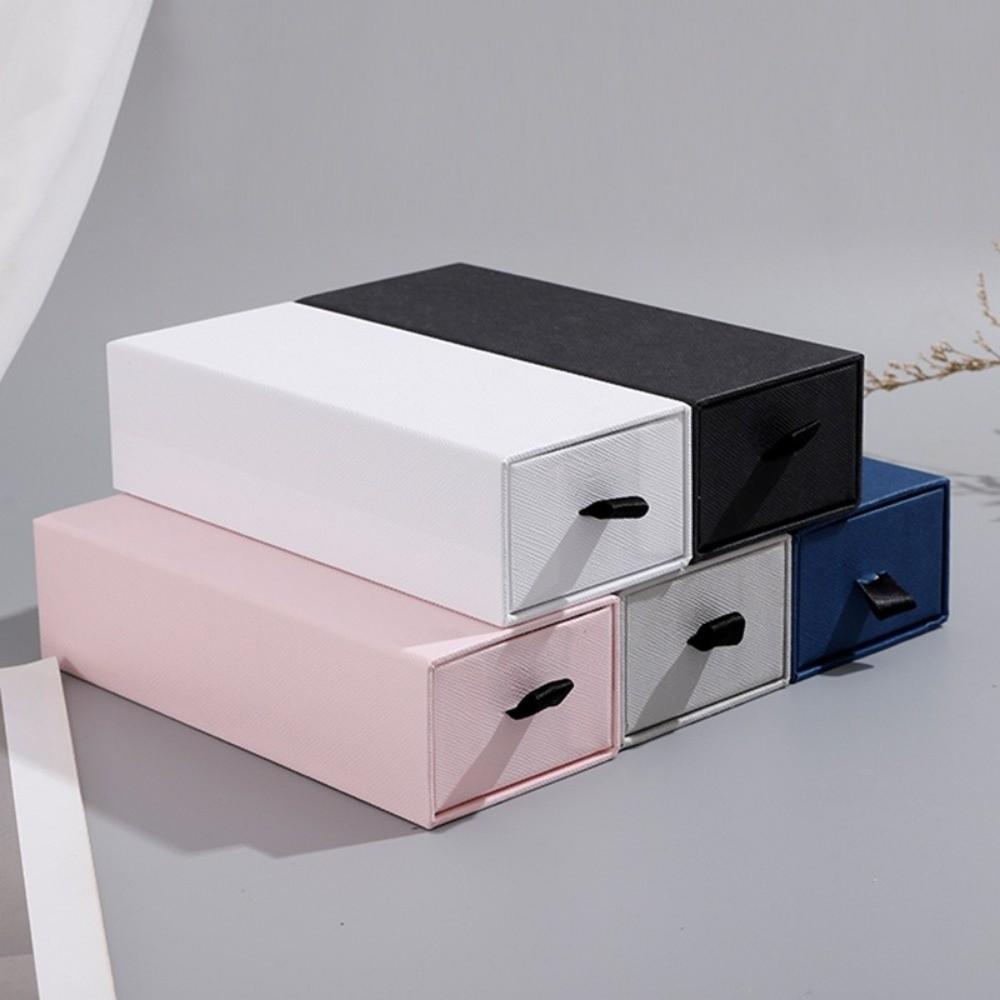 Square Small Gift Boxes Kraft Paper Large Capacity Gift Wrapping Boxes Drawer Style Jewelry Display Box
