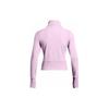Under Armour Solid Color Stand Collar Zipper Design Raglan Long Sleeve Jacket Women Jackets Pink 1379157-543