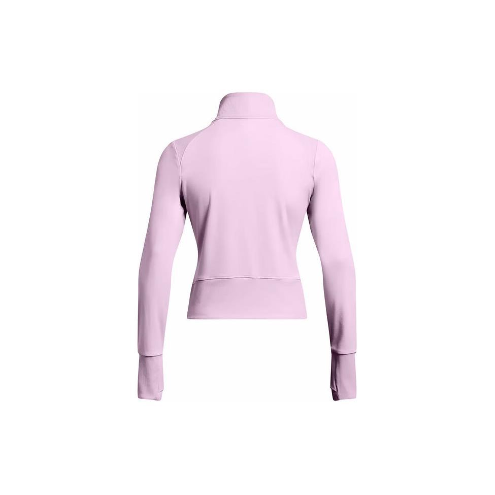 Under Armour Solid Color Stand Collar Zipper Design Raglan Long Sleeve Jacket Women Jackets Pink 1379157-543