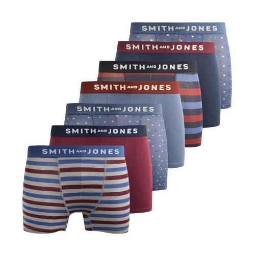 Smith & Jones Mens Aziel Assorted Designs Boxer Shorts (Pack of 7)