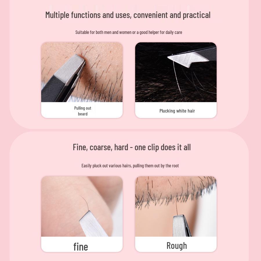 Meidao Stainless Steel Eyebrow Shaping Tweezers Set - 4 Pieces for Plucking, Beard Trimming, and Hair Removal.