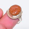 Natural Red Sunstone Gemstone 925 Sterling Silver Jewelry Ring Size 6 ZS-1544