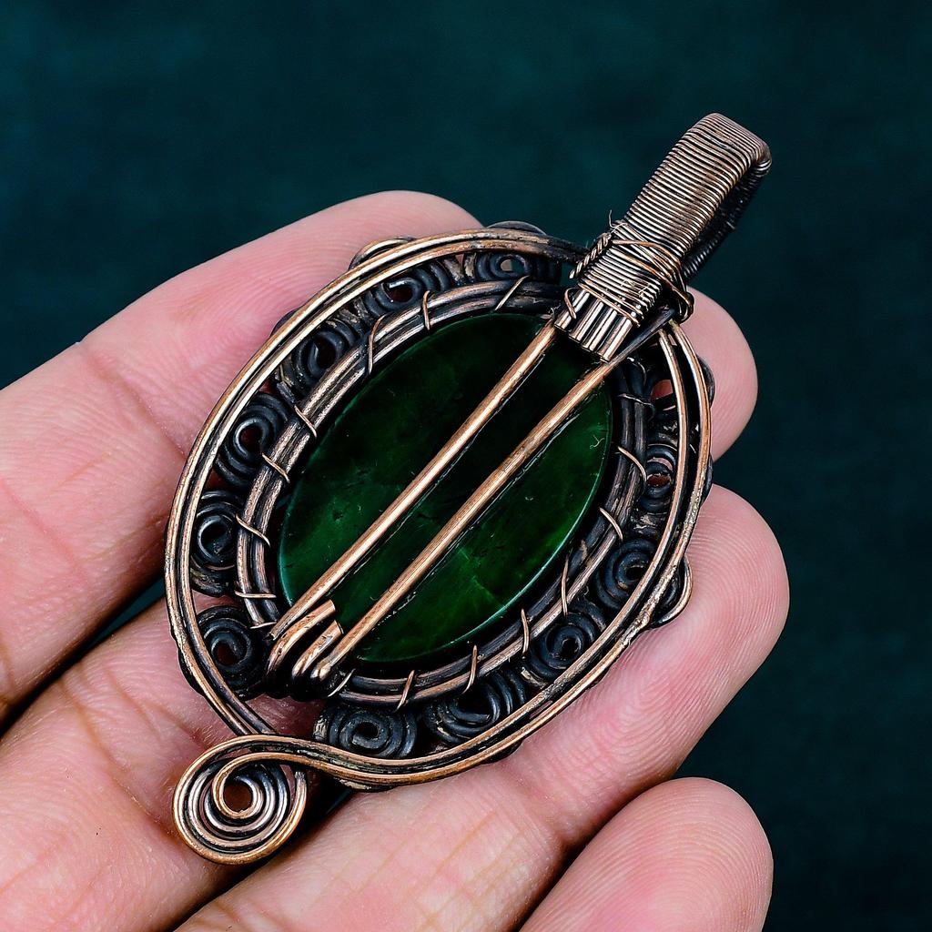 Green fire labradorite pendant handmade designer jewelry copper wire wrapped pendant genuine gemstone pendant fashionable jewelry for gift