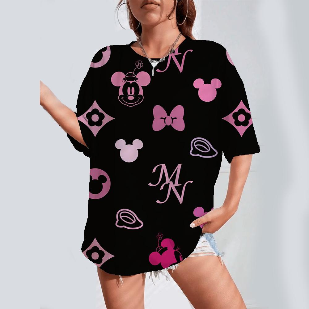 

Cute Women s T-shirts, Mickey Mouse Casual Shirts, Round Neck Short Sleeve T-shirts, Summer Women s Clothing XXS