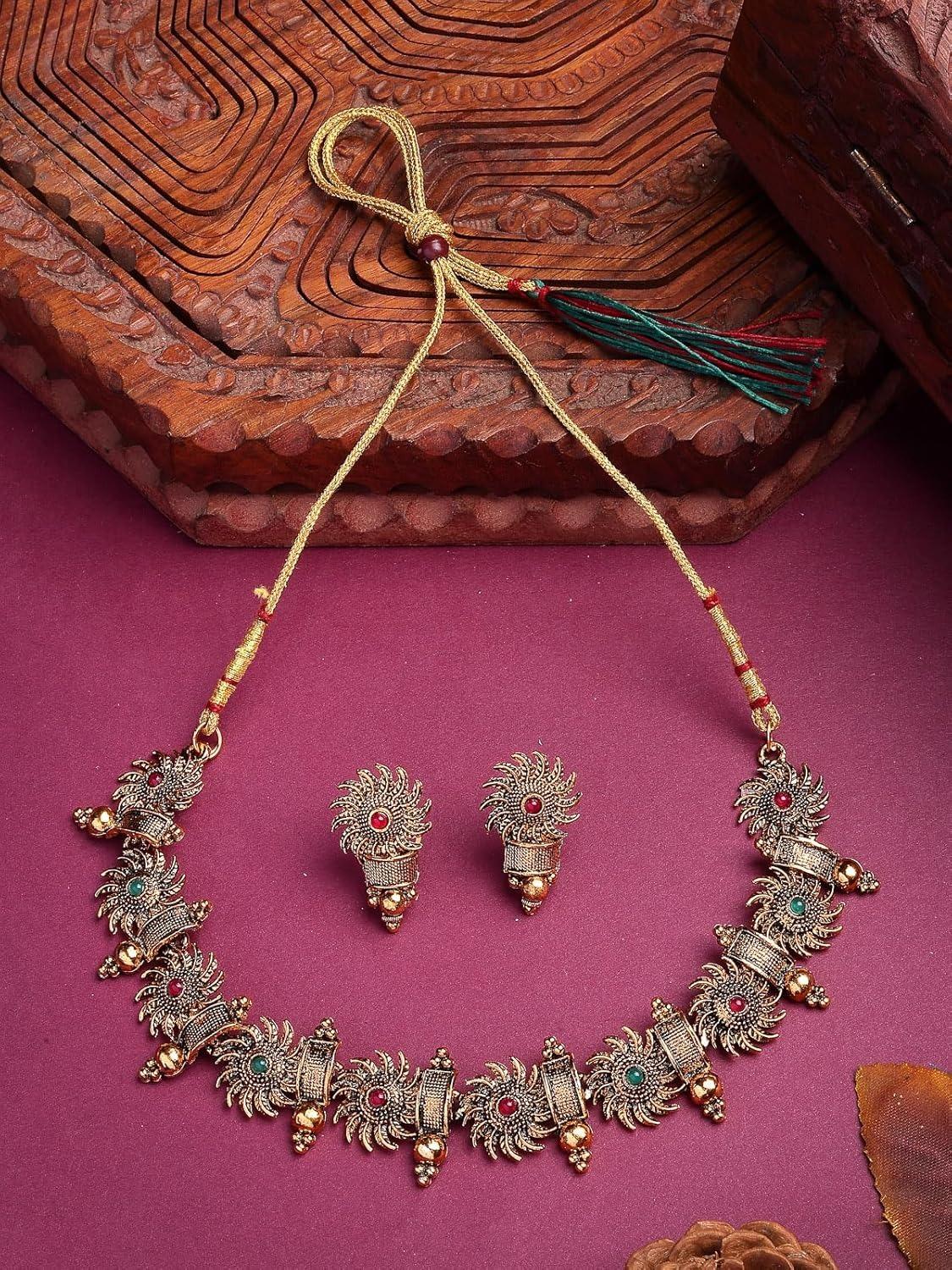 

Индийское традиционное колье-чокер красного и зеленого цвета с позолотой 18 карат и серьги-пусеты, ювелирный набор для женщин и девушек Onesize