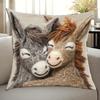 Cushion Cover Embroidered Animal Print Hidden Zipper Replaceable Design Sofa Pillowcase Home Living Room Bedroom Office Decor