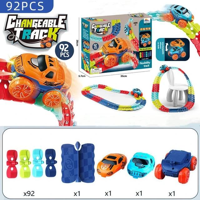 Changeable Anti-gravity Assembled Track with LED Light-Up Race Car Flexible Racing Tracks Rail Car Toys for Boys Kids Gifts