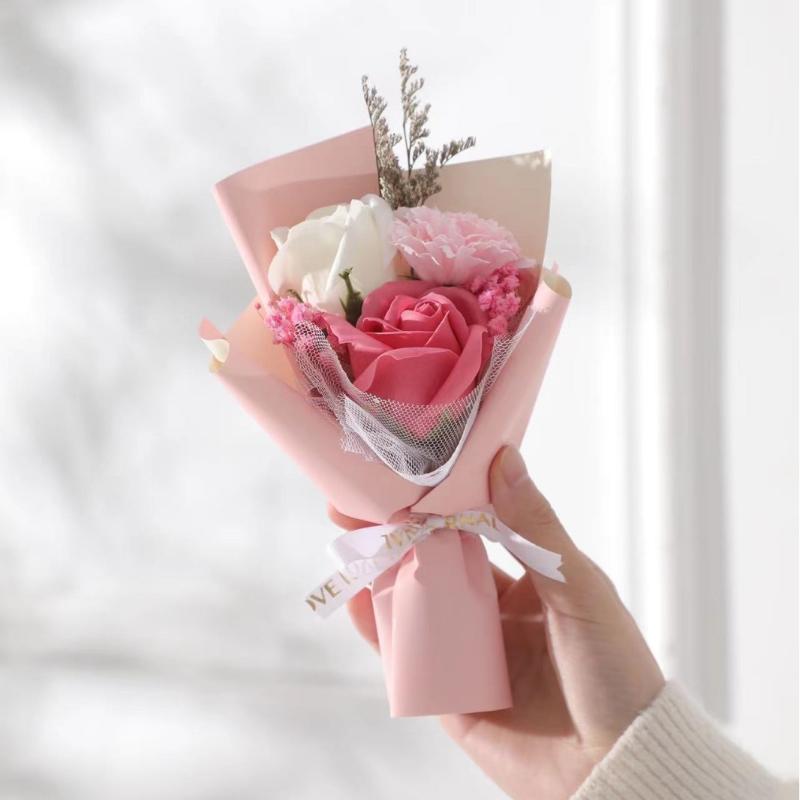 

M-Artificial Mini Soap Flower Bouquet Fake Plants Simulation Rose Flower Valentine s Day, Mother s Day Party Gifts Decoration