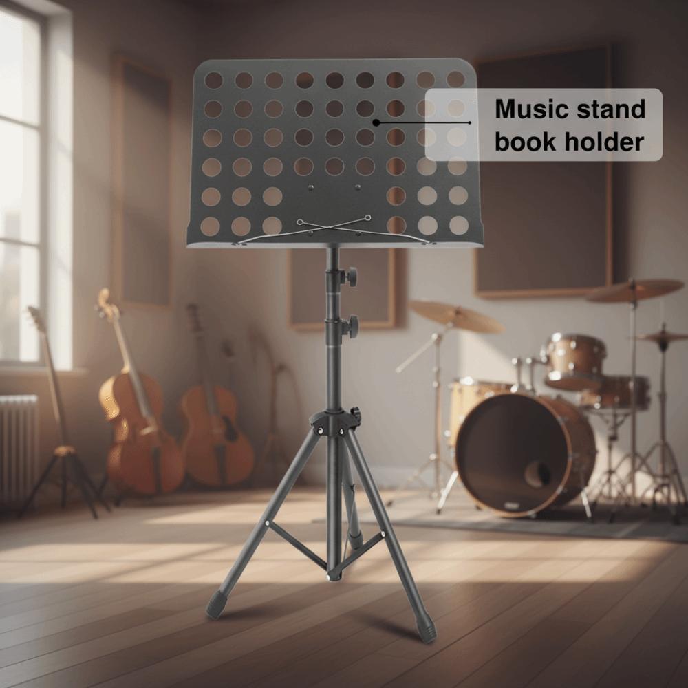 Adjustable Height Sheet Music Stand Retractable Music Score Tripod Stand  Piano