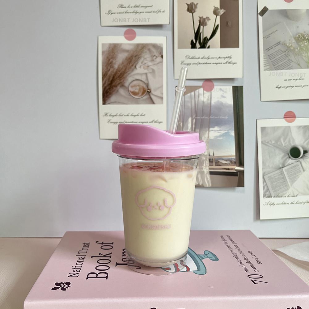 Koreański Prosty Kubek na Iced Americano Tritan Plastikowa Butelka na Wodę Dla Kobiet Przezroczysty Kubek do Kawy Biuro Mleko Herbata Matcha Napój