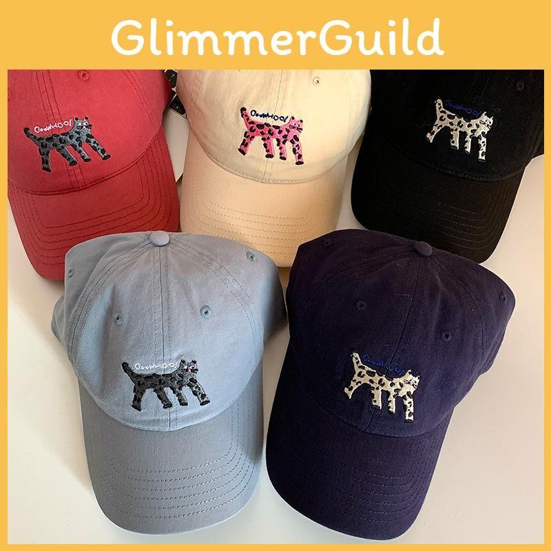 Cat Embroidered Soft Baseball Cap Adjustable Wide Brim For Women Fashion Gift