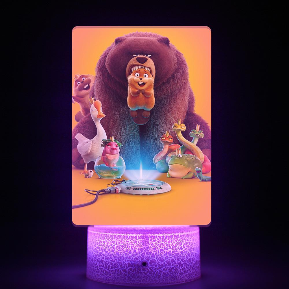 Hoppers River Beaver Transformation Plan Night Light With Remote Control For Kids Room Decor