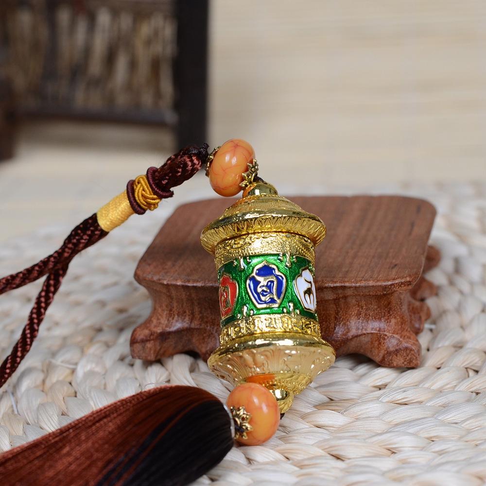 

Автомобільний кулон Буддійське тибетське молитовне колесо з Tassel Auto Інтер єр Задній вид дзеркальне оздоблення Підвісні прикраси аксесуари