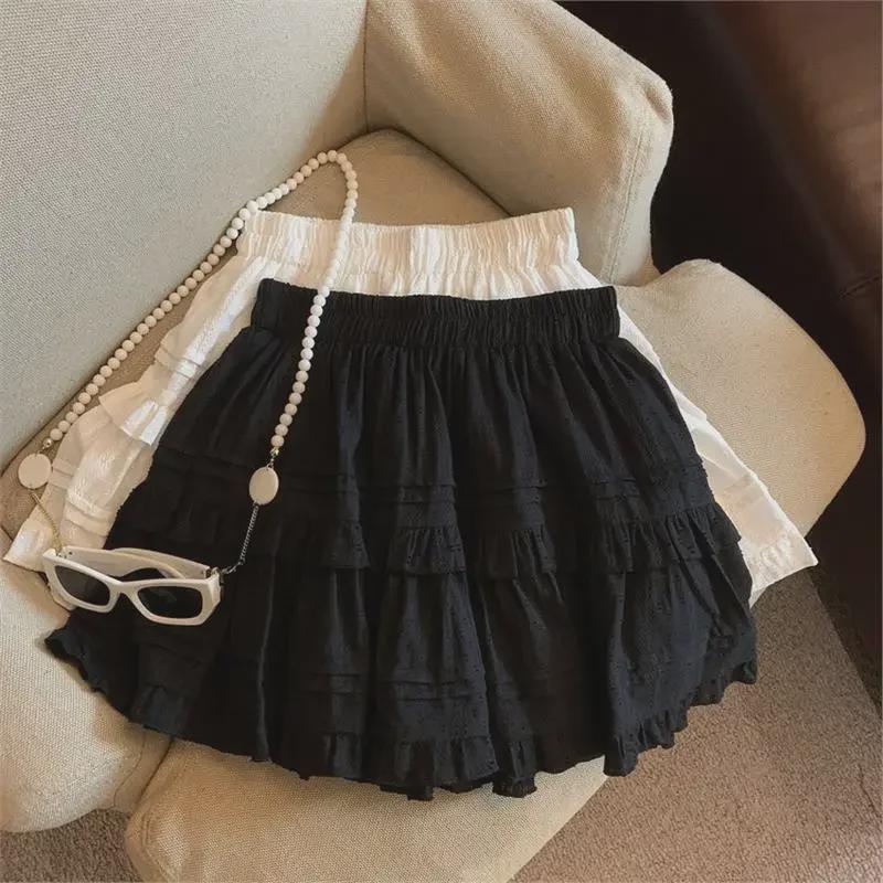 Women's French-Style High Waist Puffy White A-Line Skirt - New Summer Small Size Ballet Skirt