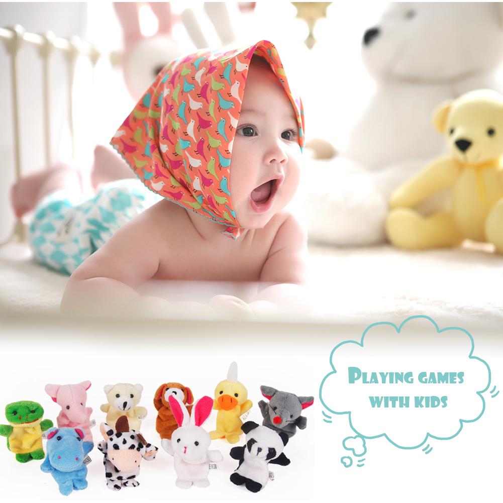 10Pcs Lovely Animal Finger Puppets Cute Cartoon Doll Toys Gifts