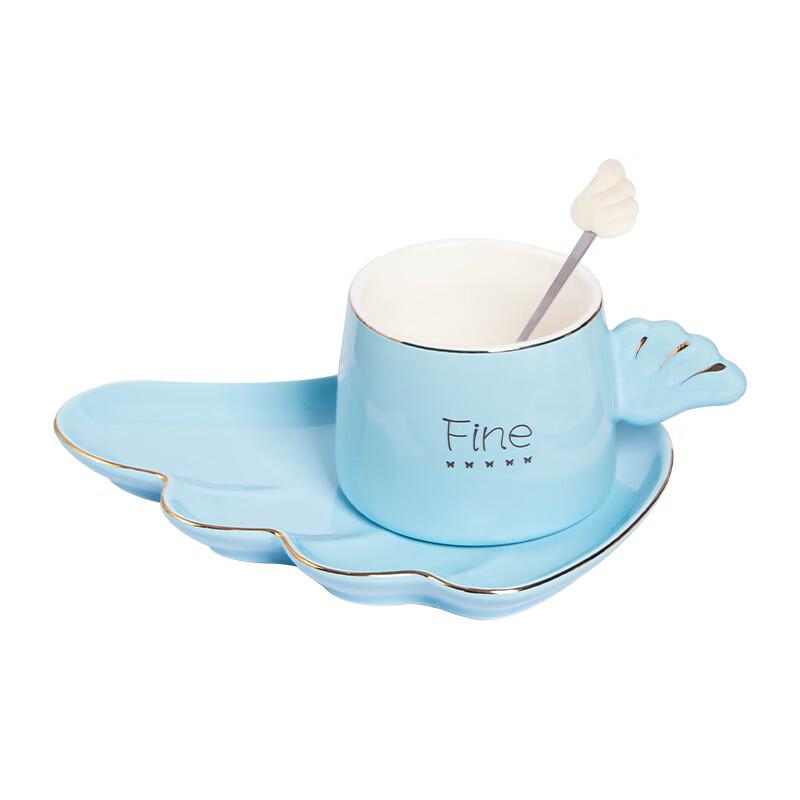 Nordic Ceramic Cup and Saucer Set with Spoon