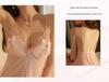 Rose Desire Lace Deep V Plus Size Dress Set with Bow and Removable Bra Pads (P5768)