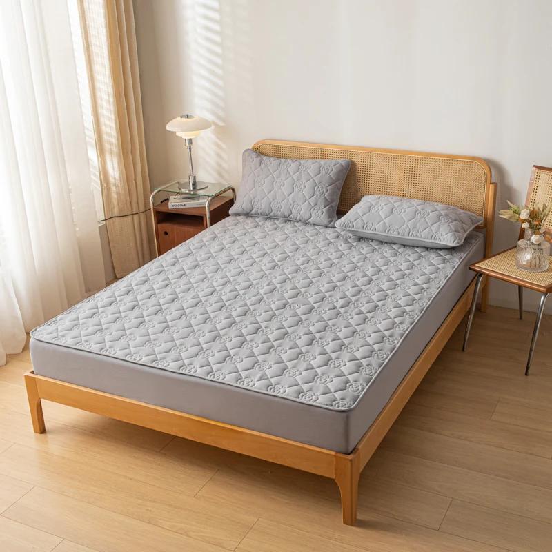 Waterproof Mattress Cover Thicken Quilted Fitted Sheet Mattress Protector Queen Size Fit Sheet With Elastic Band Bedsheet