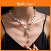 Trendy Minimalist Baroque Flat Pearl Choker Necklace For Women Featuring Elements Geometric
