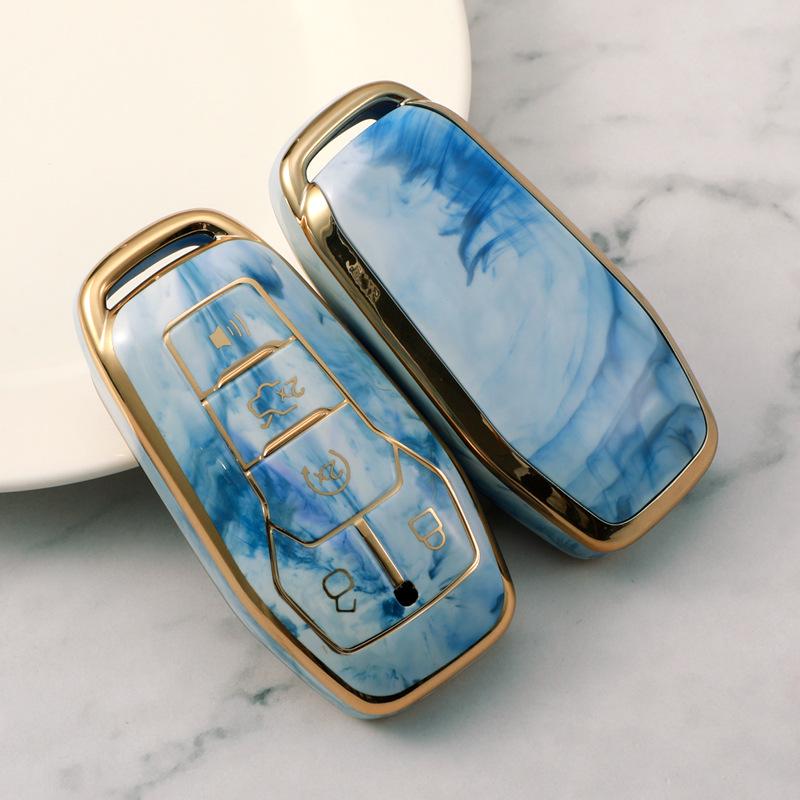 High-End Protective Key Case for Ford Taurus, F-150, Mustang, with Carabiner