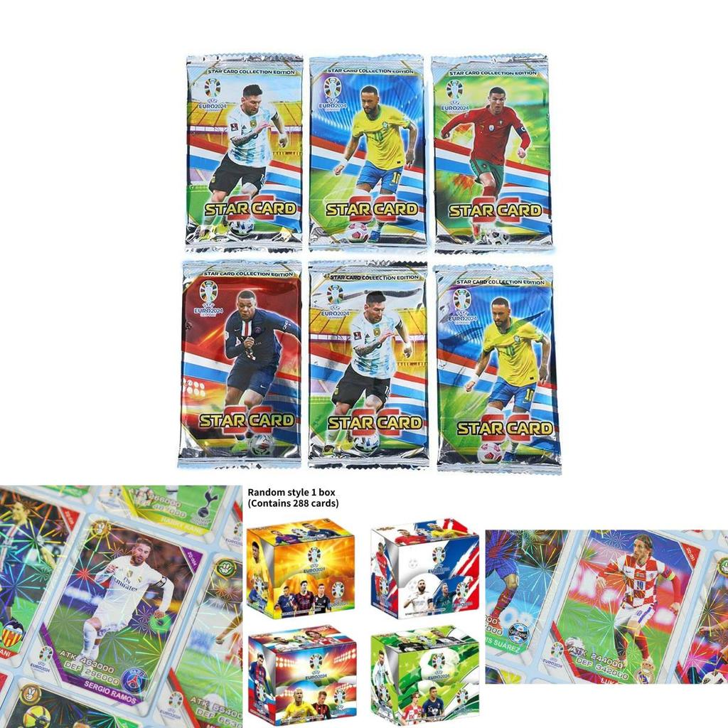 Premium Football Star Cards European Cup Cristiano Ronaldo Neymar Messi Collectible