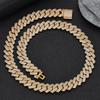NUOYA Trendy Rapper Jewelry 18K Gold Plated Double Row Diamond Cut Cuban Link Chain Necklace Gift for Men