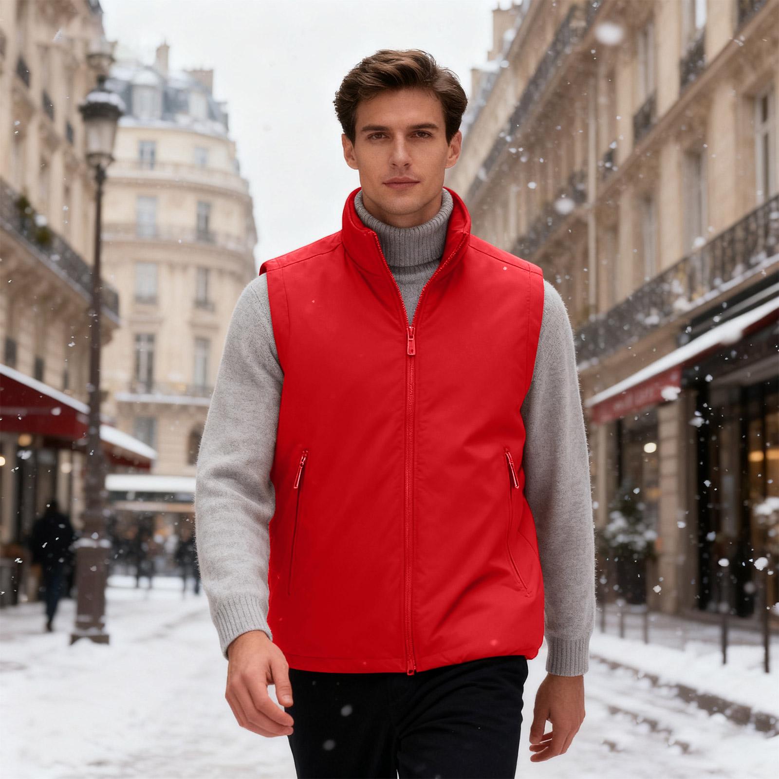 

Men s Warm, , And Plush Outdoor Three-dimensional Vest Versatile Top Jacket XXXL красный