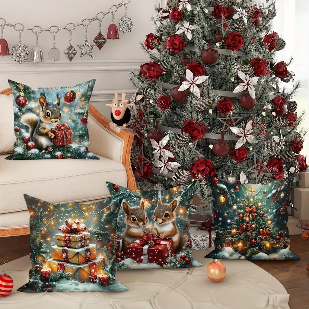 New Year Multi-size Tree Animals Cushion Cover Pillowcase Merry Christmas Decoration Cushion Pillow Cases For Home Xmas Ornament