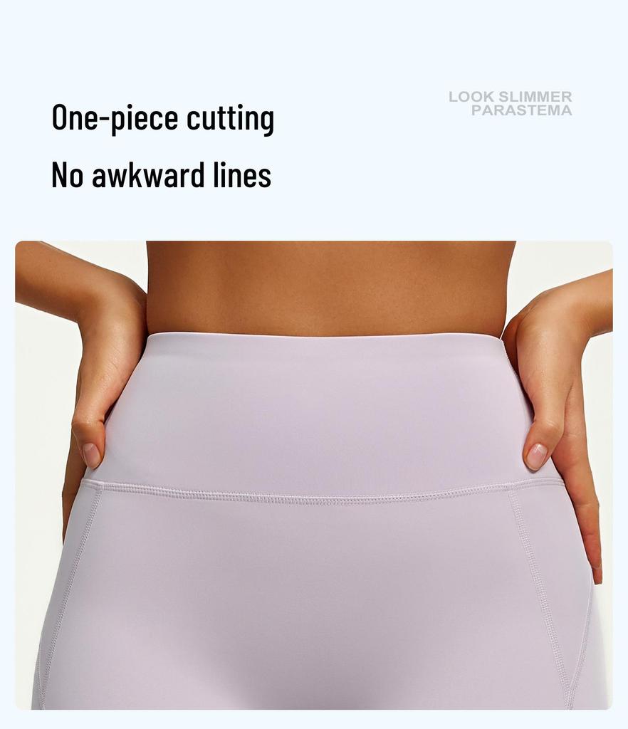 Women's High-Waisted Double-Sided Nylon Yoga Shorts with Tummy Control and Peach-Lift
