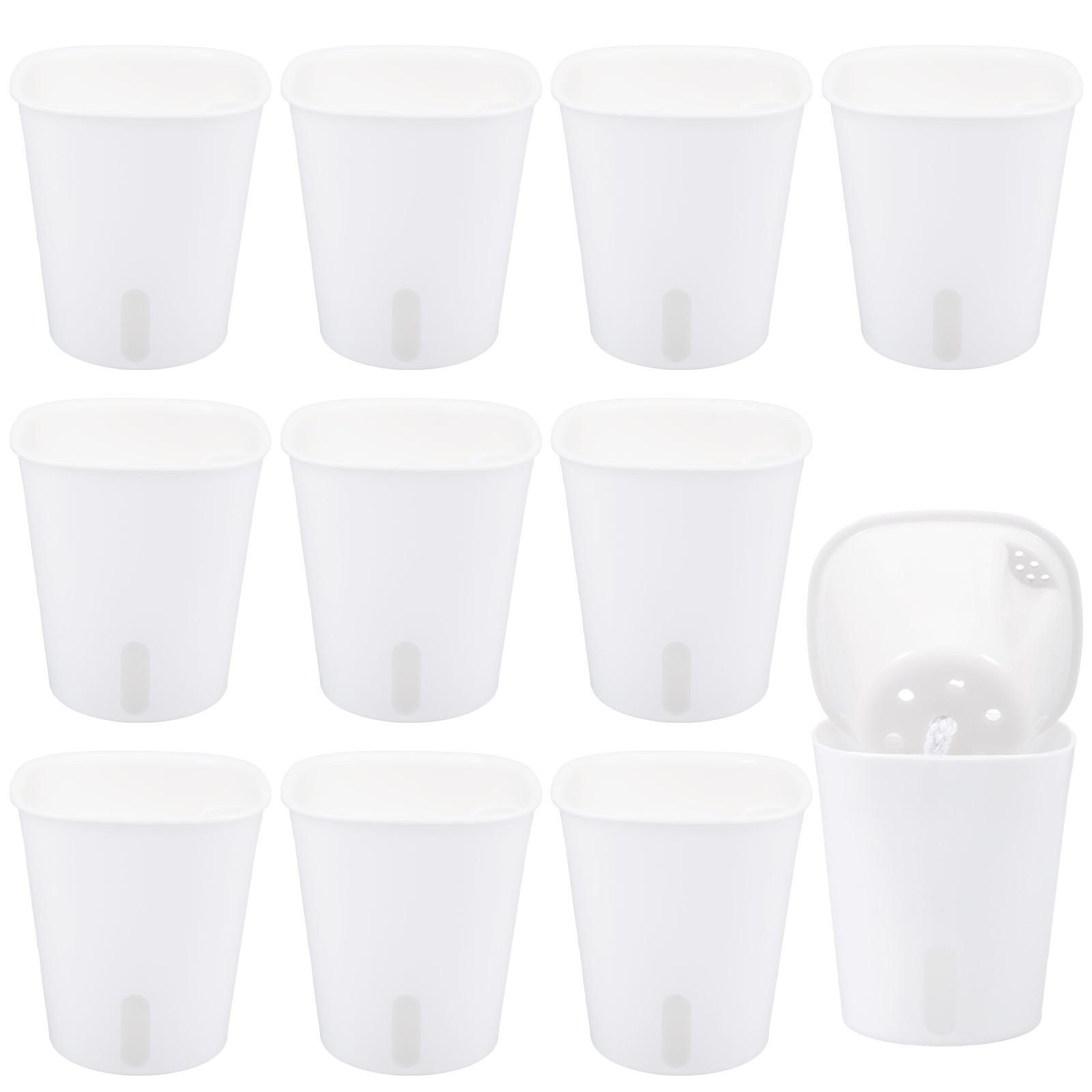 10 Pcs Self Watering Planter Lazy Hydroponic Flower Pot Plastic Translucent Self-absorbent Flower Pot Desktop Decoration S