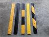 2cm High Mini Rubber Speed Bump and Bicycle Buffer with Yellow-Black Stripes for Parking Space Division
