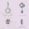 Bamoer 925 Sterling Silver Lotus Bead Roxo Zircão Camélia Pingente Charms para Mulheres Pulseira Original