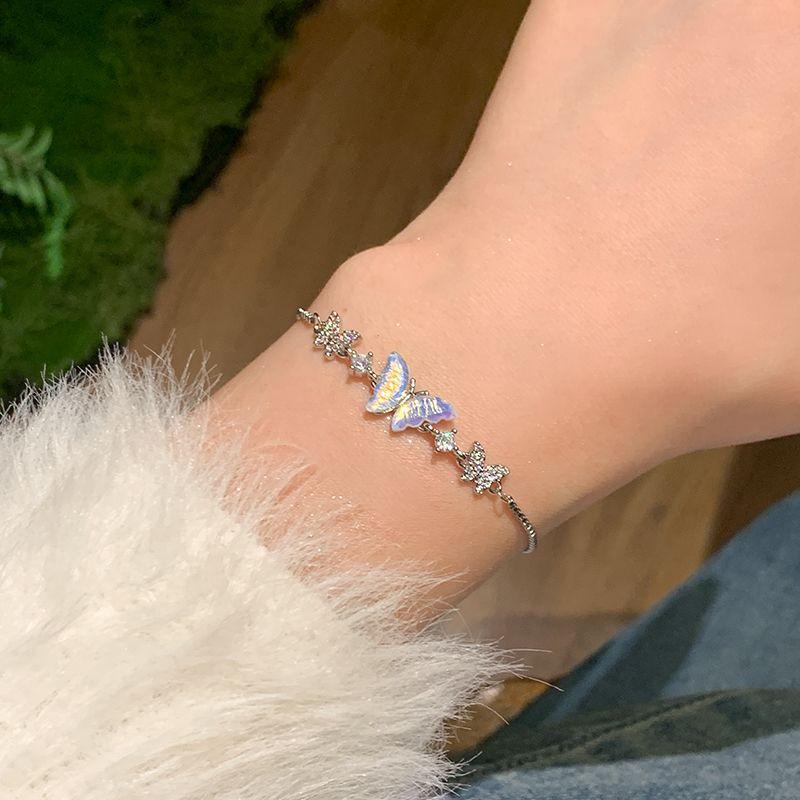 

Доступная роскошь Аврора Бабочка Нишевый стиль Циркон Подруги Женский браслет Aurora Butterfly Full Diamond Bracelet-Pull-out