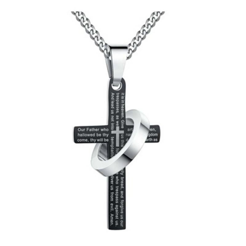 Collana con ciondolo a croce in diamanti ghiacciati e catena da tennis in diamanti / Gioielli hip hop da uomo / GARANZIA A VITA - Italia