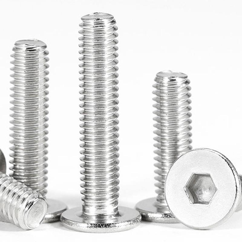 304 Edelstahl Große Flachkopf Sechskant-Innensechskantschrauben - Kundenspezifische Dünne Flachkopfschrauben