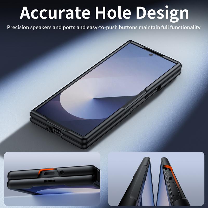 For Samsung Galaxy Z Fold 6 Phone Case Fuel Injection PC Hard With Tempered Film Shockproof Cover for Galaxy ZFold6