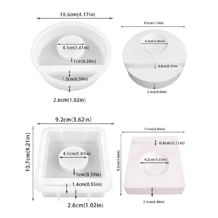 Candle Holder Molds with Base for DIY Tealight Holder