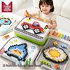 DIY 3D Mushroom Peg Puzzle Storage Box: Educational Building Blocks for Early Learning and Creativity