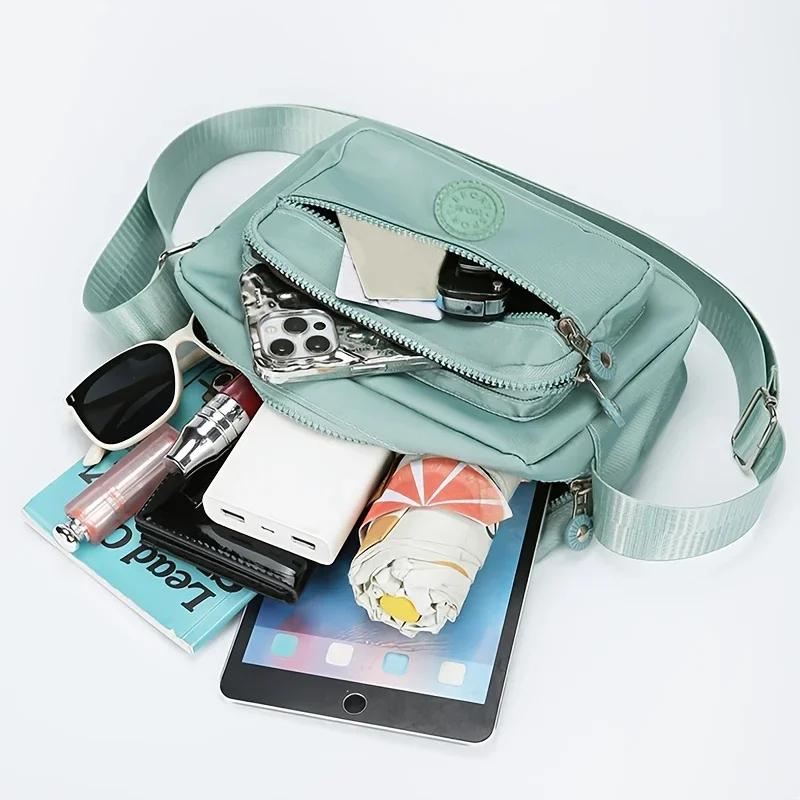 New Simple Lightweight Waterproof Nylon Crossbody Bag Fashionable Small Square Single Shoulder Bag for Women Trendy And Versatil