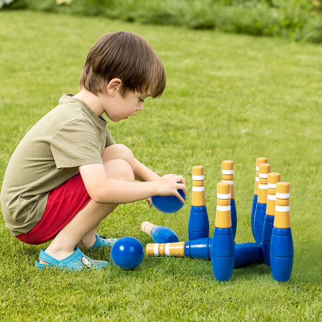 Children's Wooden Bowling Ball Indoor And Outdoor Sports Parent-Child Interactive Ball Toys