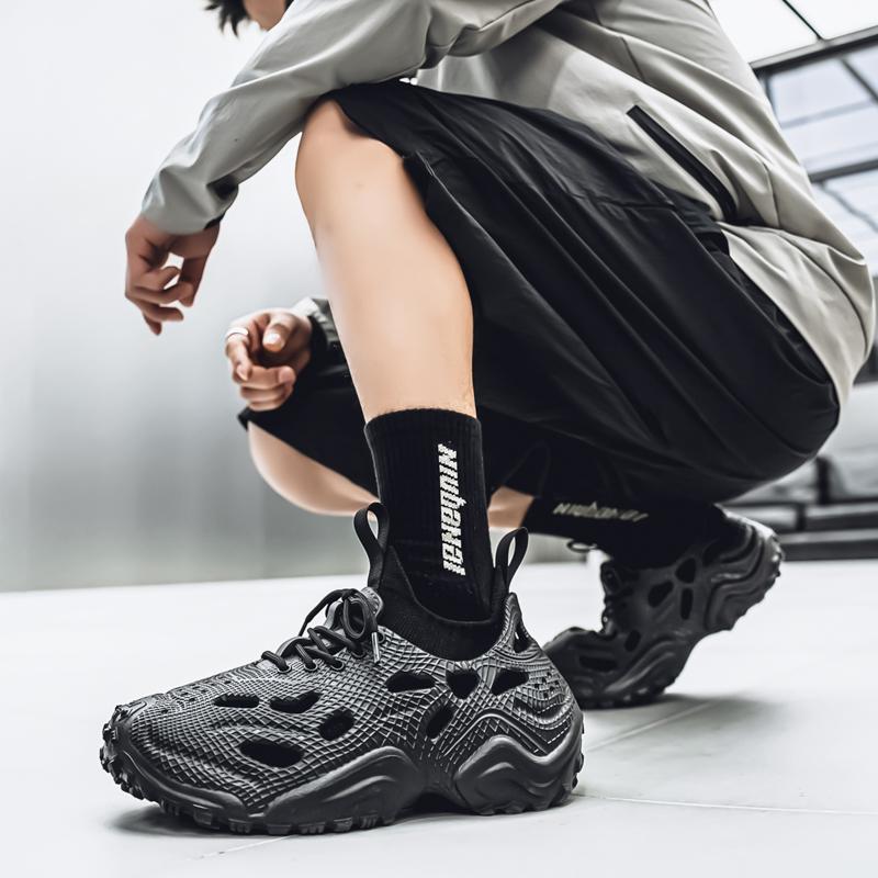 New Fashion Casual Men's Lace-up Sandals Large Size Summer Thick Sole Increase Breathable Non-slip Wading Beach Sandals