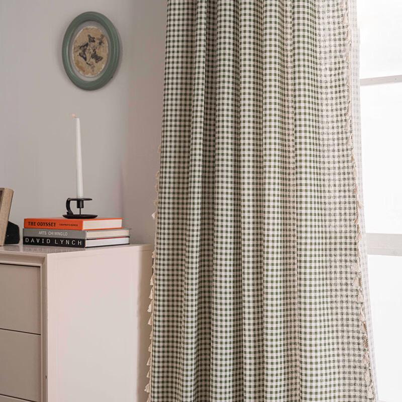 Jingga Plaid Semi-Blackout Rod Pocket Curtain