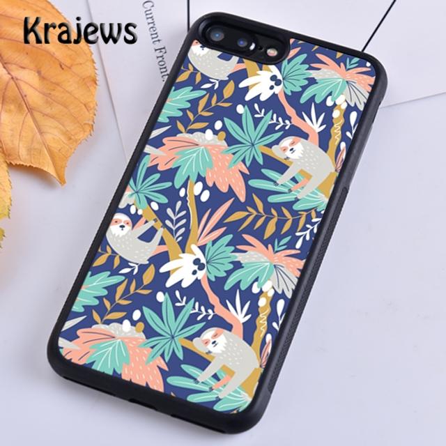 

Krajews Sloths floral Style Soft Phone Case Cover For iPhone 17 Air 16 15 14 plus 11 12 13 pro max Plus coque Fundas iPhone 13
