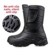 Fashion Winter Men's Rain Boots Waterproof Casual Cotton Boots Outdoor Non Slip Fishing Boot Plush Warm Cotton Rain Boots for Men Botas